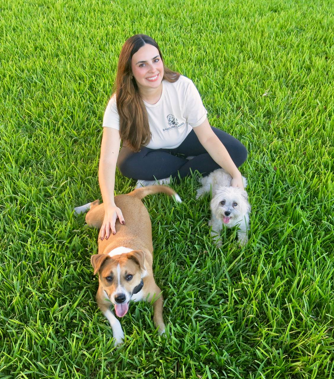 Camila Panzarini with client dogs